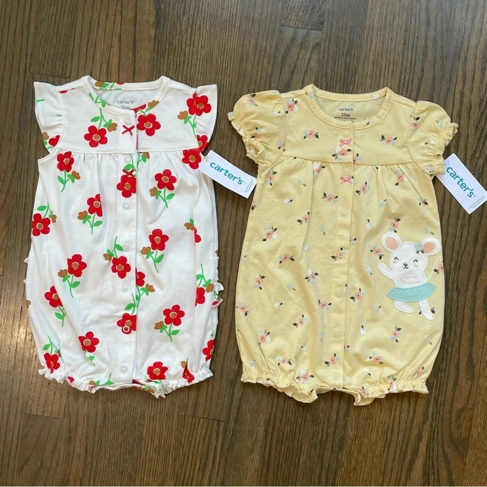 NEW Carter’s - Set of 2 Floral Onesies